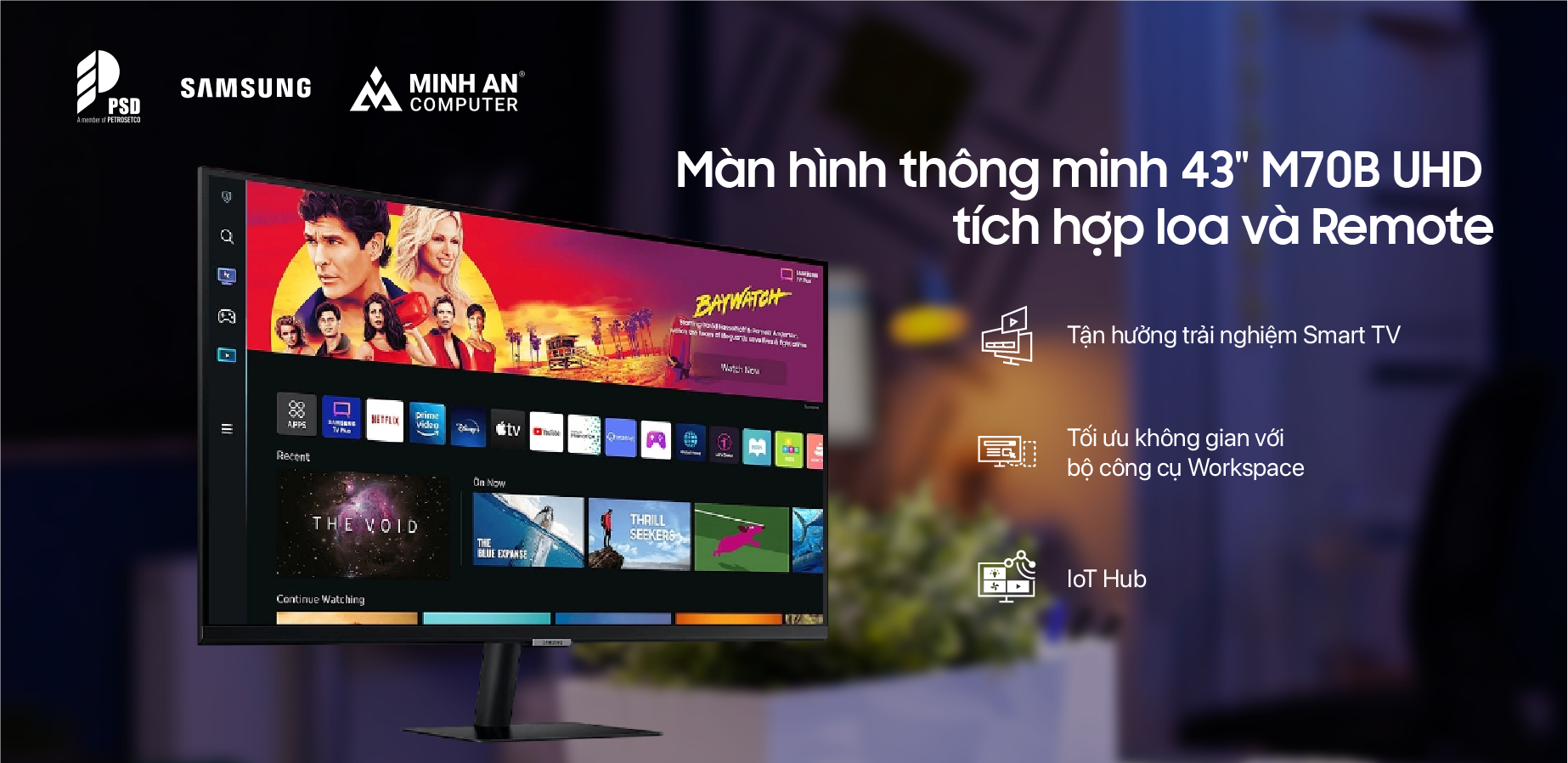 Màn hình thông minh 43 inh m70b tích hợp remote