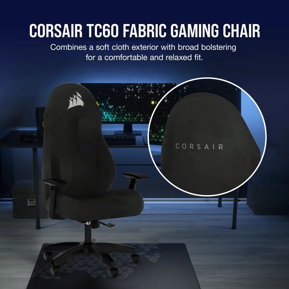 Ghế chơi game Corsair TC60 Fabric Black