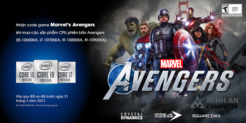 MUA CPU INTEL - NHẬN NGAY CODE GAME MARVEL'S AVENGERS