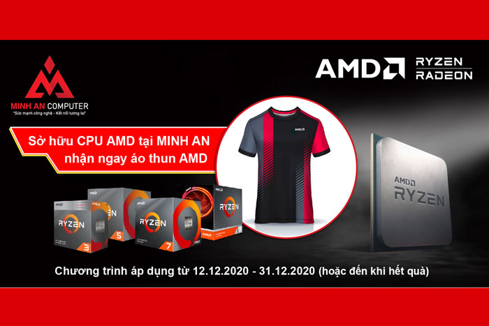 Sở hữu CPU AMD - nhận ngay áo thun AMD cực độc