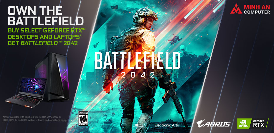 Mua GIGABYTE AORUS RTX 30 Series để sở hữu Code game Battlefield 2042 