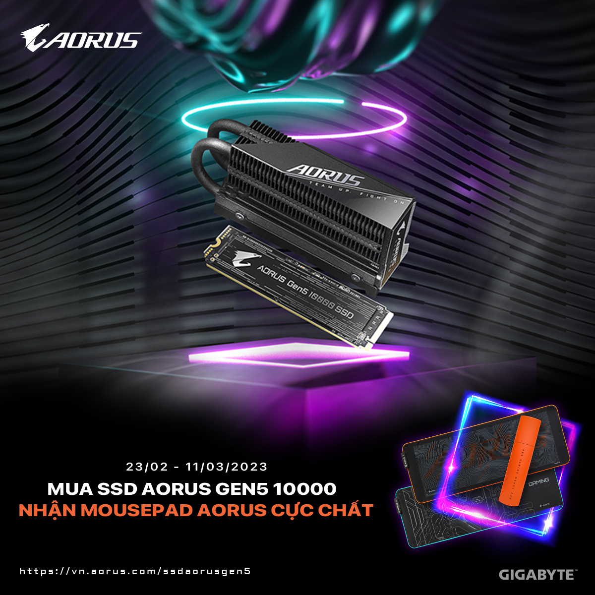 Chương trình khuyến mại khi mua SSD AORUS Gen5 10000