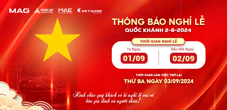 THÔNG BÁO LỊCH NGHỈ LỄ QUỐC KHÁNH 2-9-2024