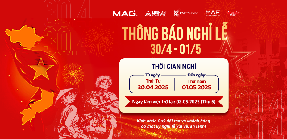 Minh An Computer thông báo lịch nghỉ Lễ 30/4 và 1/5 (2025)