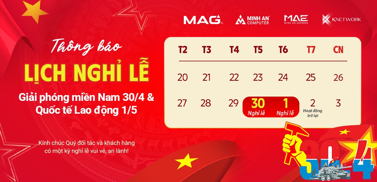 THÔNG BÁO LỊCH NGHỈ LỄ 30/4 và 1/5 (2026)