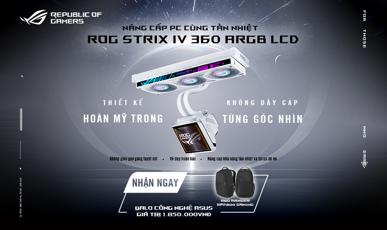 Mua Tản ROG Strix LC IV 360 Tặng Balo ROG Ranger BP2800