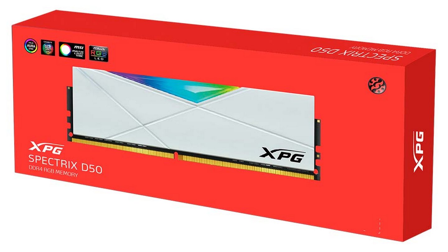 RAM Adata XPG Spectrix D50 RGB 8GB (1x8GB | DDR4 | 3200MHz | White)