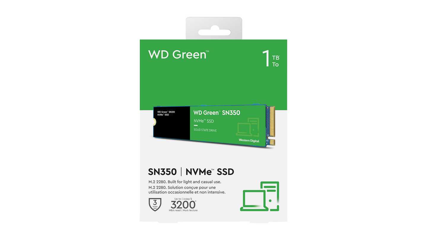 Ổ Cứng SSD M.2 NVMe WD Green SN350 1TB (3200MB/s / 2500MB/s | WDS100T3G0C)