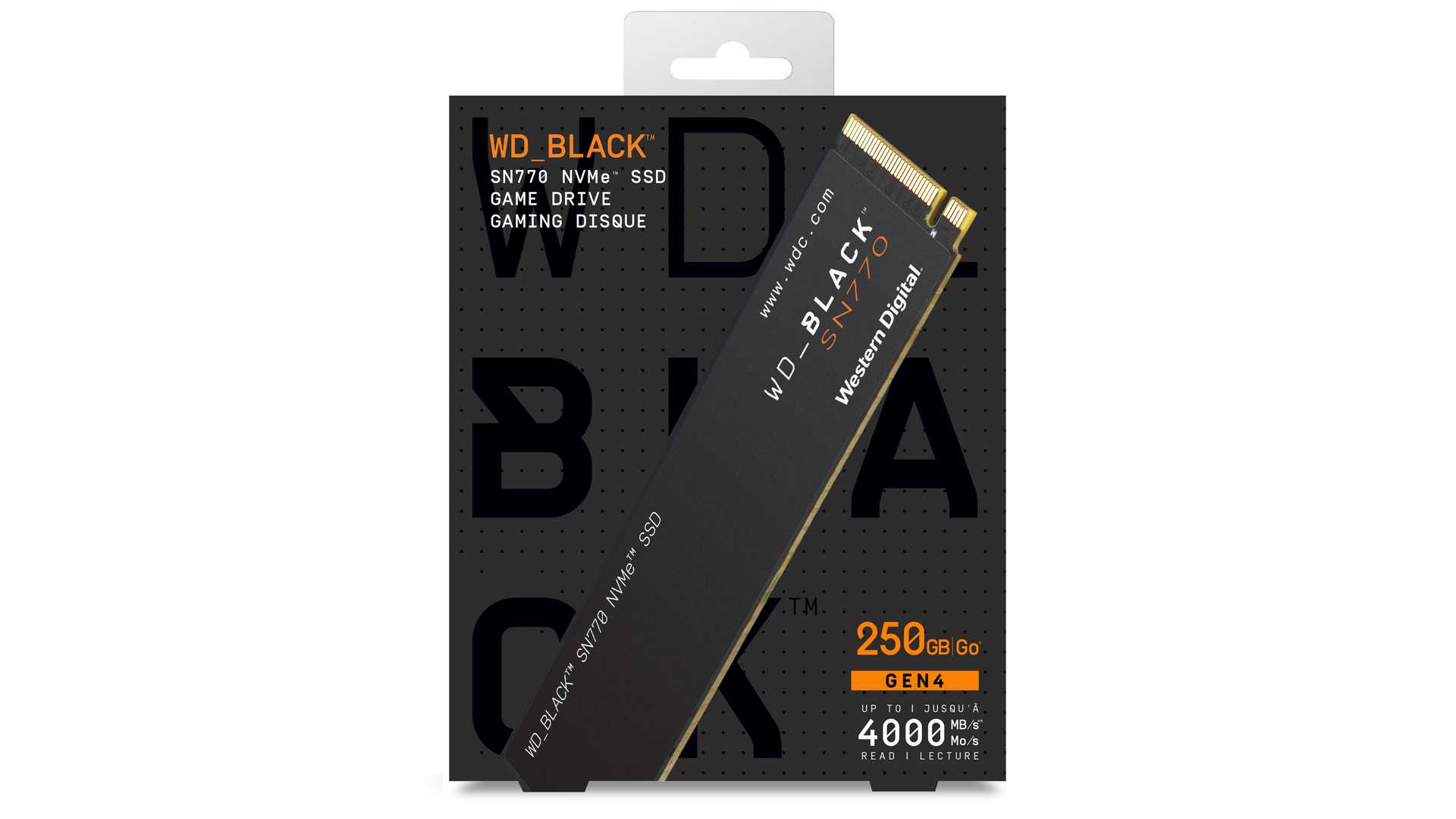 Ổ Cứng SSD NVMe WD_BLACK SN770 250GB (PCIe Gen4x4 | 4,000MB/s - 2,000MB/s | WDS250G3X0E)