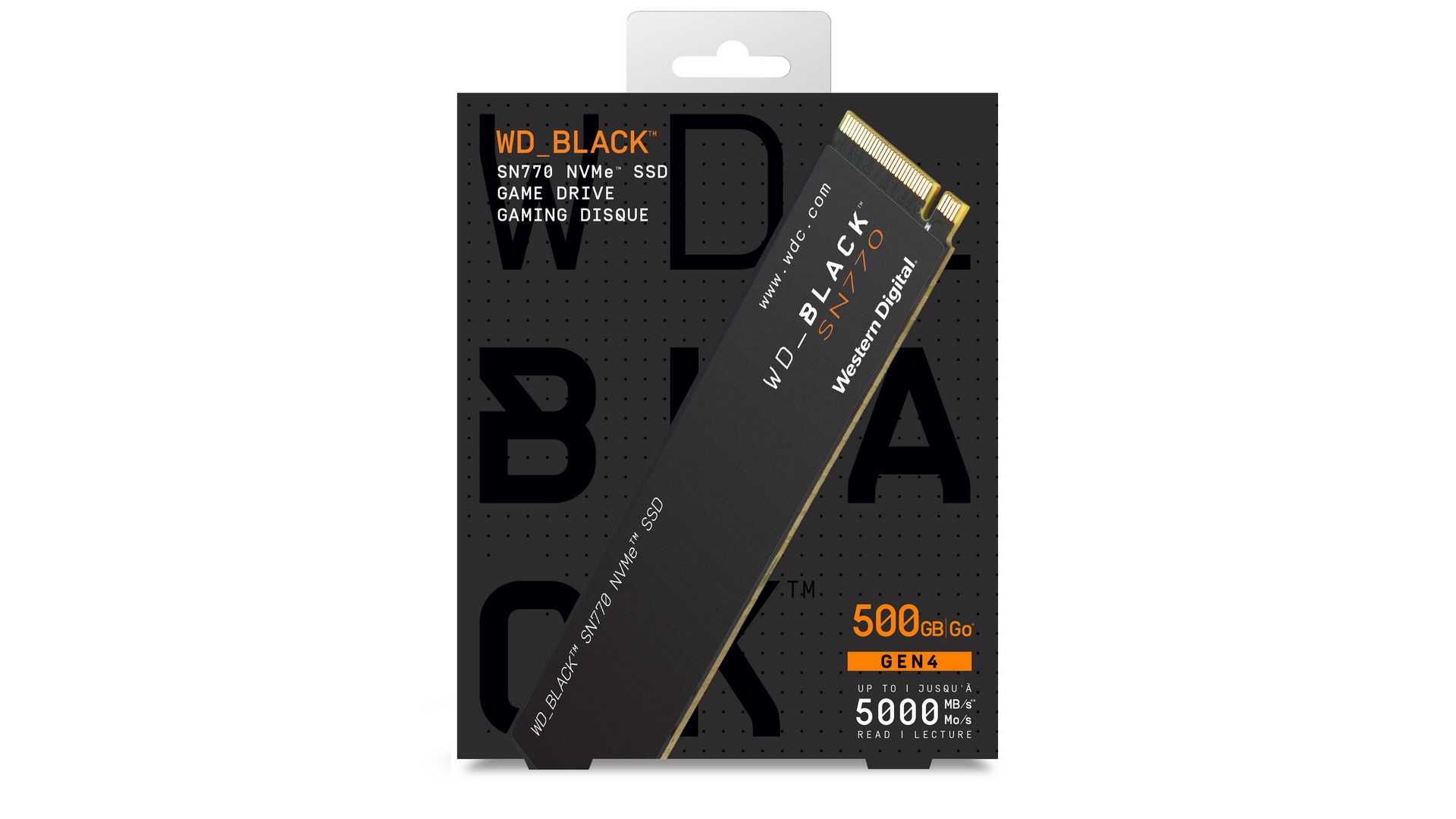 Ổ Cứng SSD NVMe WD BLACK SN770 500GB (PCIe Gen4x4 | 5,000MB/s - 4,000MB/s | WDS500G3X0E)