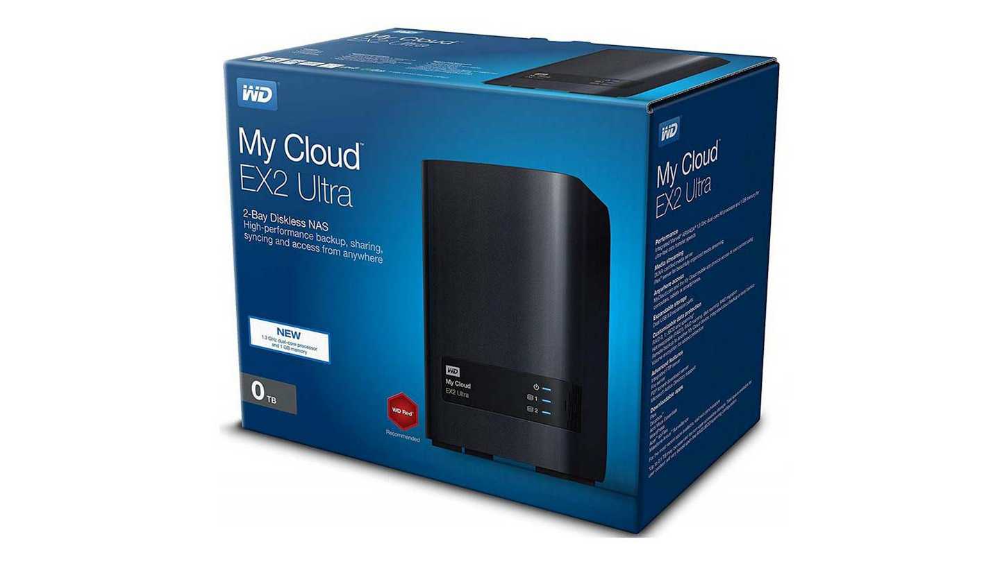 NAS WD My Cloud EX2 Ultra 0TB WDBVBZ0000NCH-SESN (Dual-Core | RAM 1GB | 2 BAY 3.5" | RJ45 | USB)