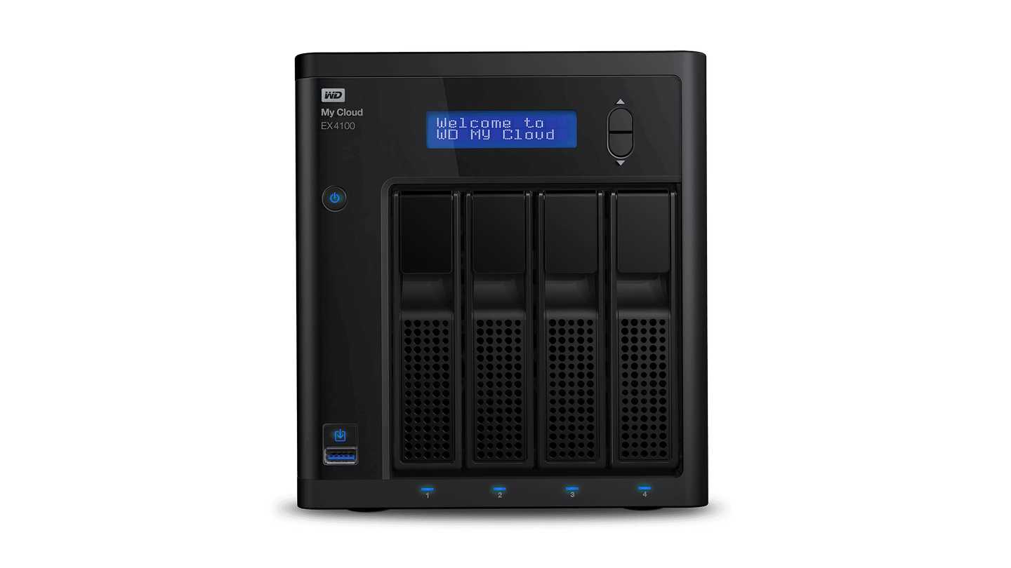 NAS WD My Cloud EX4100 24TB WDBWZE0240KBK-SESN (Dual-Core | RAM 2GB | 4 BAY 3.5" | 2 RJ45 | USB)