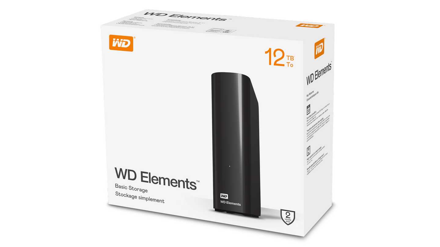 Ổ Cứng Gắn Ngoài WD Elements 12TB WDBBKG0120HBK-SESN (3,5" | USB 3.0)