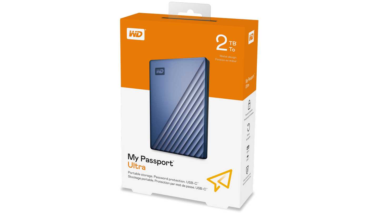 Ổ Cứng Di Động WD My Passport Ultra 2TB (2,5" | USB-C | WDBC3C0020BBL-WESN | Màu Xanh)