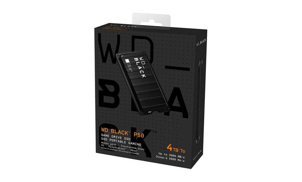 Ổ Cứng Di Động WD BLACK P50 Game Drive SSD 4TB (2,5" | USB 3 | WDBA3S0040BBK-WESN)