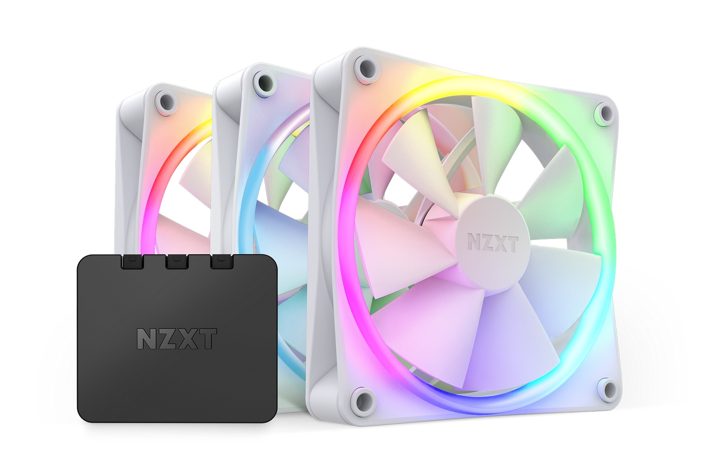 Bộ 3 Fan NZXT F120 RGB Triple Pack (3 x 120mm | Màu Trắng | HUB | RF-R12TF-W1)