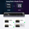Hộp đựng ổ cứng SSD M.2 hỗ trợ NVME+SATA Ugreen 90264 tốc độ 10Gbps