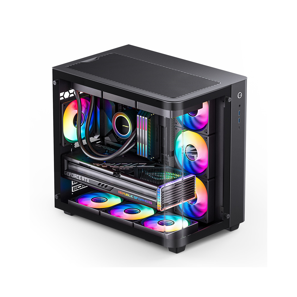 Vỏ case Jonsbo TK-3 Black (ATX,Mid Tower,Màu Đen,Kính Cong) Case Bể Cá
