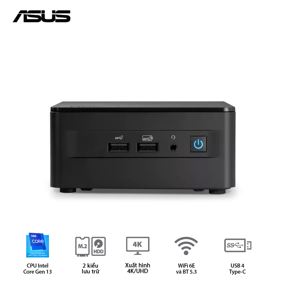 Mini PC NUC ASUS INTEL NUC 13 Pro ( Core i3-1315U | DDR4 3200 | Iris Xe | NVMe PCIe4.0 | Wi-Fi+Bluetooth) - RNUC13ANHi30000