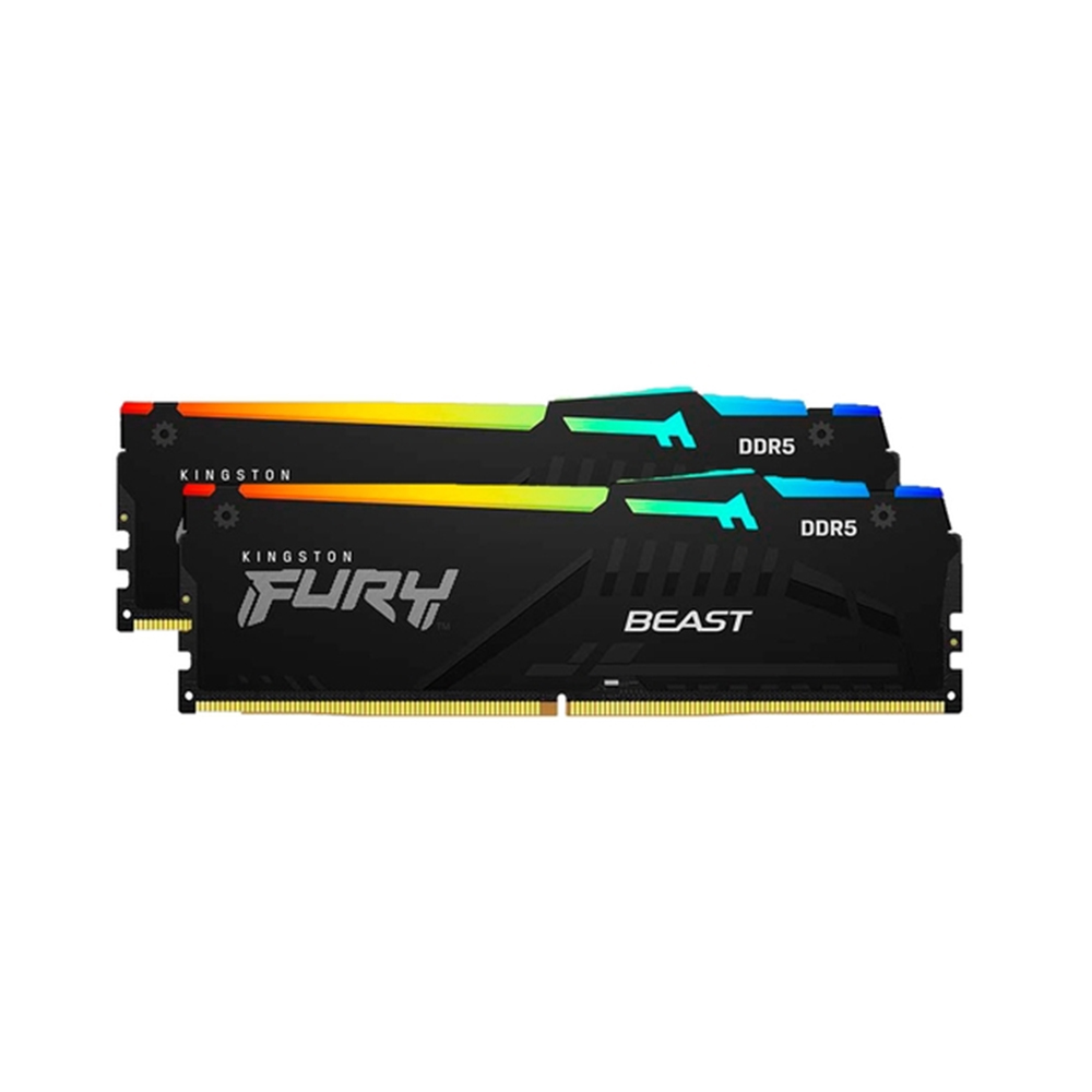 RAM Desktop KINGSTON FURY Beast RGB 32GB (2x16GB) DDR5 6000Mhz (KF560C30BBAK2-32) (KIT)