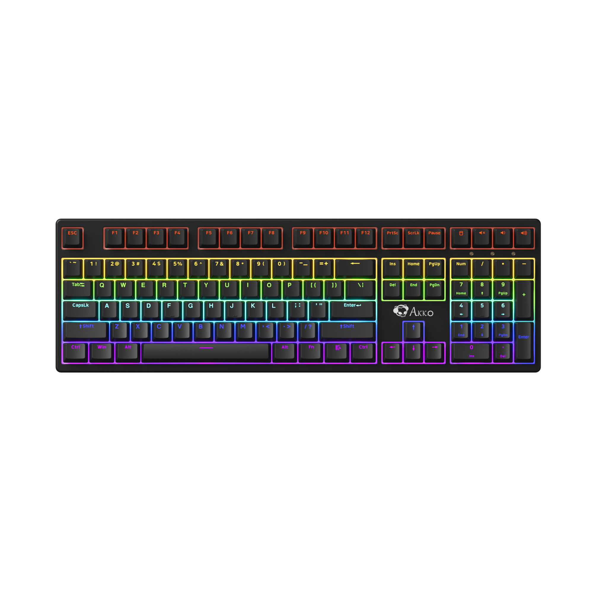 Bàn phím cơ AKKO 3108 SR Black Shine-Through Akko pink