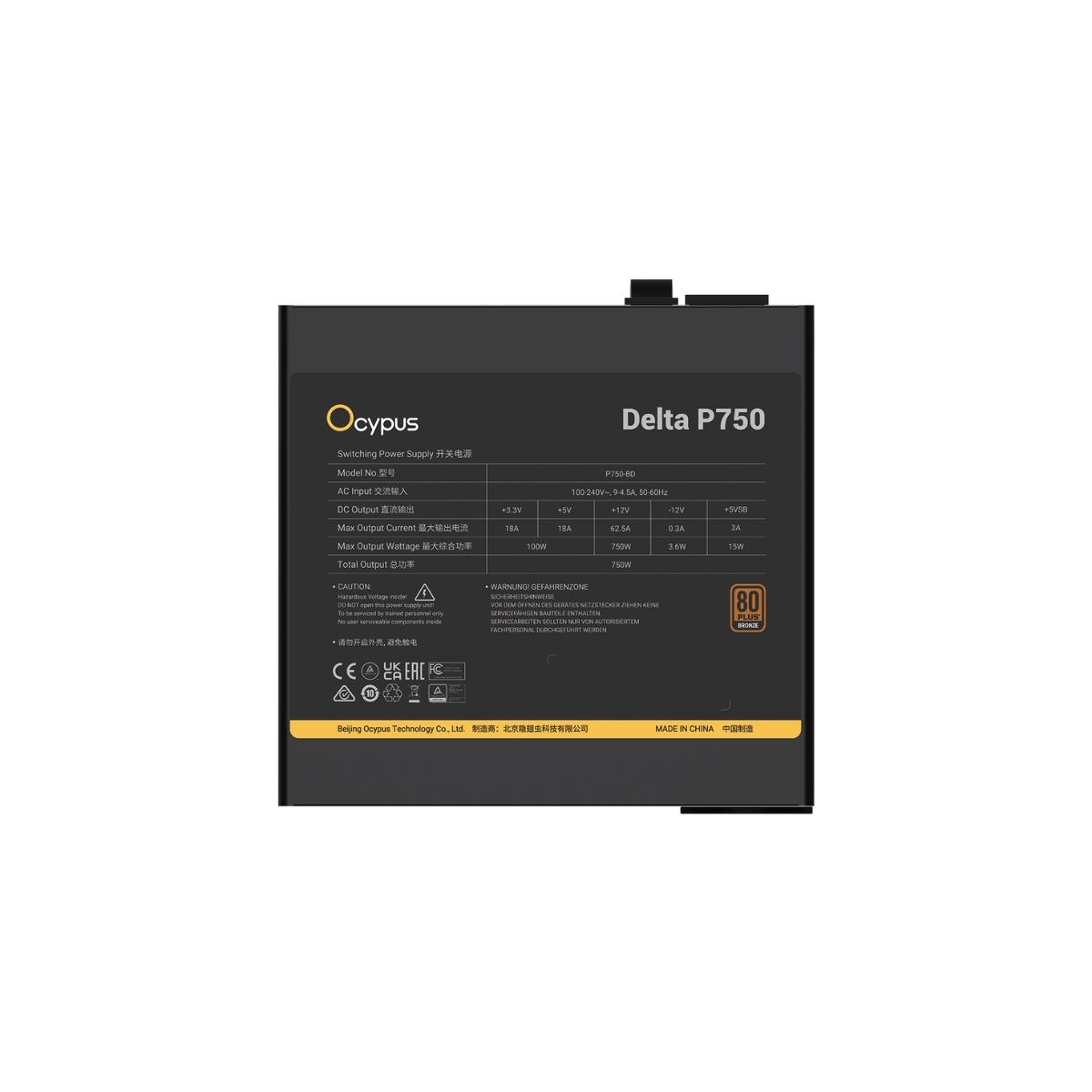 Nguồn Ocypus Delta P750 750W 80 Plus Bronze Delta-P750 ( ATX 3.1 , PCIE 5.1 )