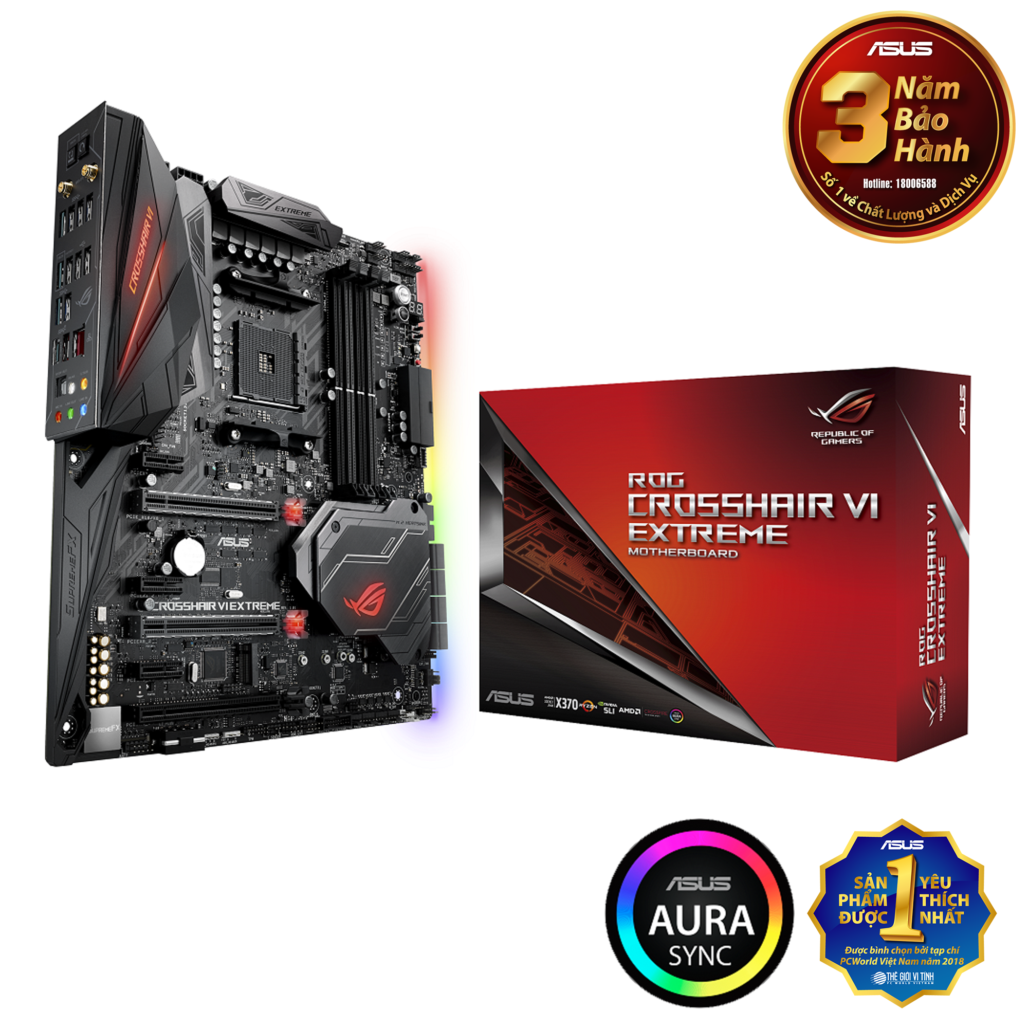 Mainboard Asus ROG CROSSHAIR VI EXTREME (AMD X370, AM4, E-ATX, 4 khe RAM DDR4)