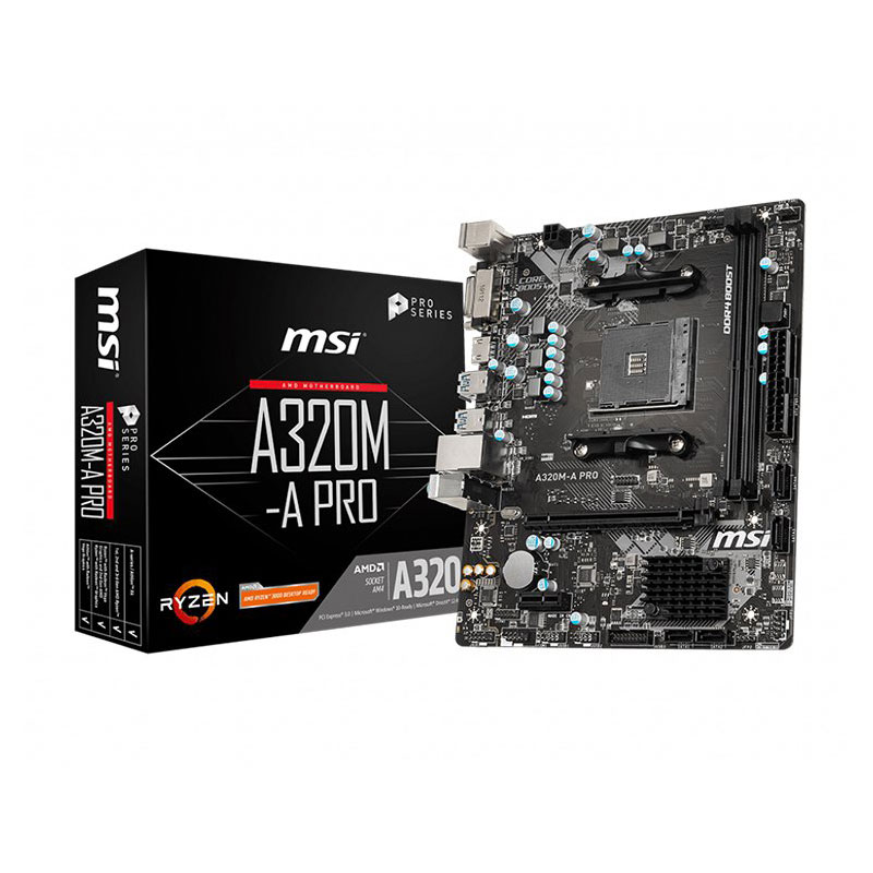 Mainboard MSI A320M-A PRO (AMD Socket AM4, m-ATX, 2 khe RAM DDR4)