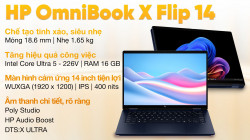 Laptop HP OmniBook X Flip 14-fm0086TU BZ7Q0PA (Intel Core Ultra 5 226V | 16GB | 1TB | Intel Arc | 14 inch  | Cảm ứng | Win 11 | Office | Xanh)