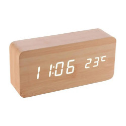 Đồng Hồ Gỗ Khung Nâu Led Trắng