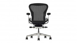 Ghế công thái học Herman Miller Aeron - Màu đen | Size B | Chân nhôm