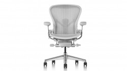 Ghế công thái học Herman Miller Aeron - Màu trắng | Size B | Chân nhôm