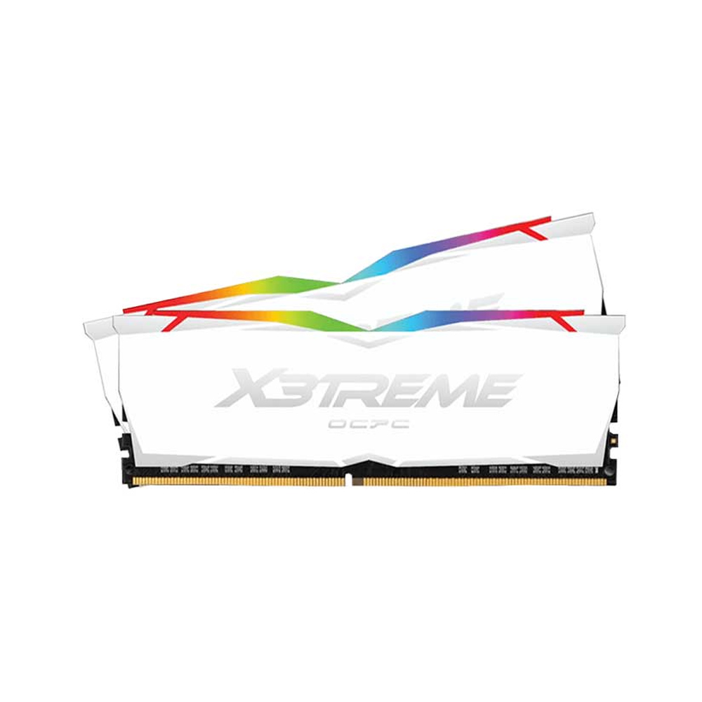 RAM Desktop OCPC X3TREME Aura RGB C16 16GB (8GBx2) DDR4 3000MHz White
