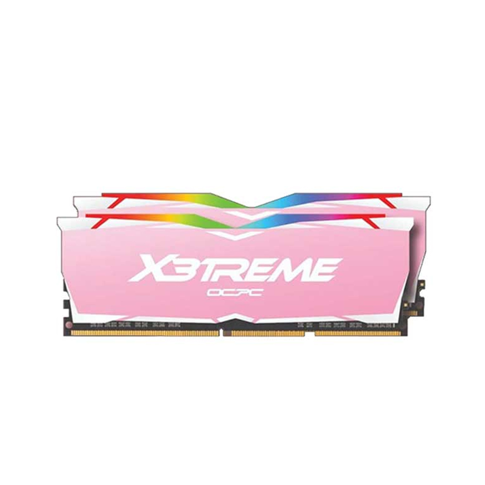 RAM Desktop OCPC X3TREME Aura RGB C16 16GB (8GBx2) DDR4 3000MHz Pink