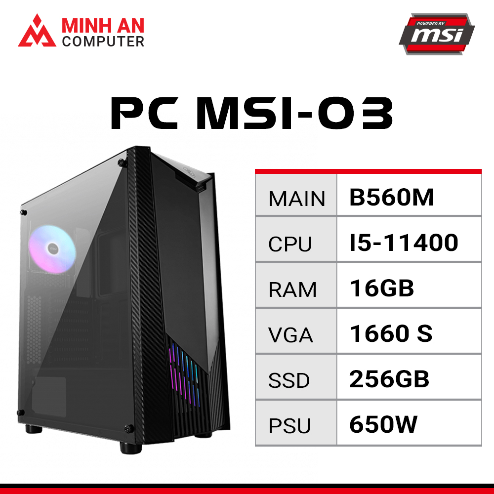 PC Gaming MSI i5 11400 | GTX 1660 Super 6GB | RAM 16GB | SSD 256GB