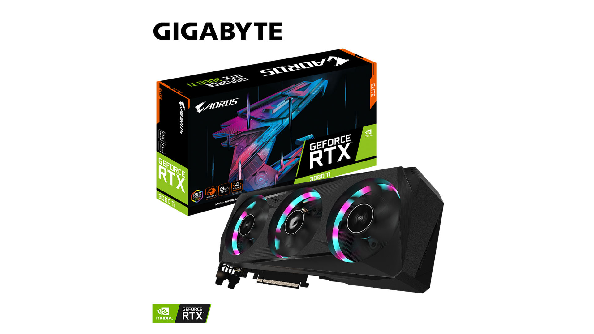 Card màn hình Gigabyte Aorus GeForce RTX 3060 Ti Elite (GV-N306TAORUS E-8GD)
